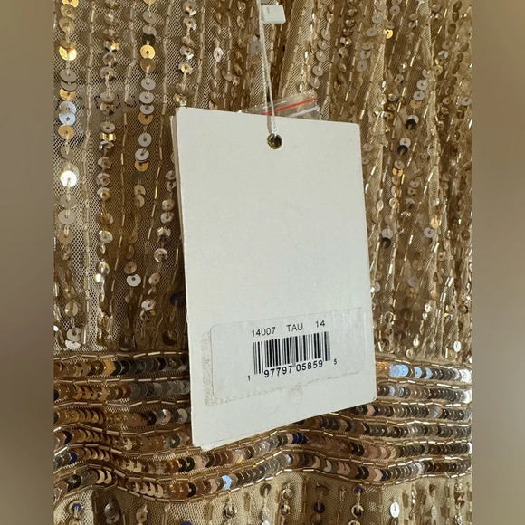 MAC DUGGAL A Line Embellished Short Sleeve Dress NWT Style 14007 - Picture 5 of 7